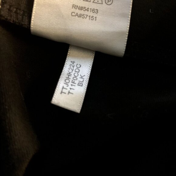 Tommy Jeans Leggings Womens Waist 34" Black Side Stripe Cropped Retro Pants RARE - Picture 9 of 14